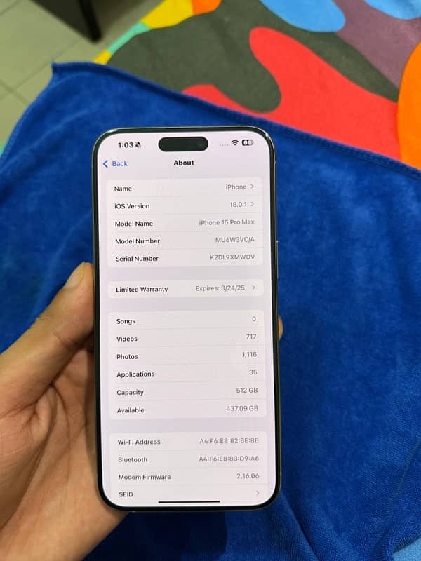 IPHONE 15 PRO MAX 512GB NON PTA 1