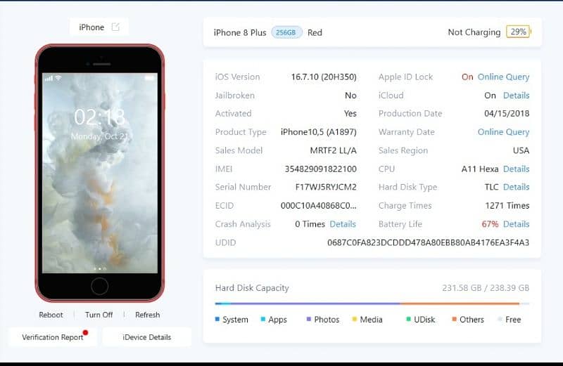 i Phone 8 plus 265gb PTA APPROVED 0