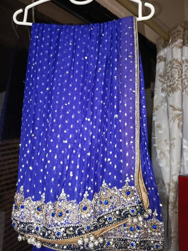 Full Heavy Maxi in Golden Colour with Purple Heavy Dupatta 2