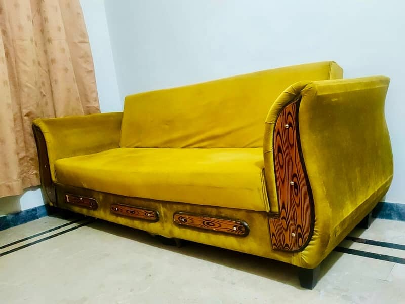 Modern Velvet Sofa Cum Bed 3