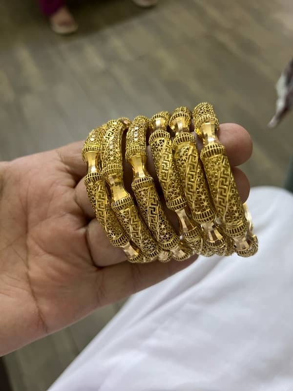 21k Gold Bangles 6.5 tola for Sale Best Design 2