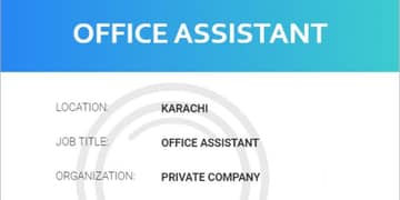 Female office assistant req urgent need 03308157244 cv drop whatspp