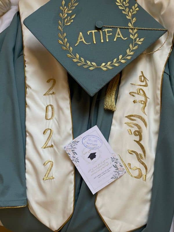 graduation gown cap tassel and stole with customized embroidery 1