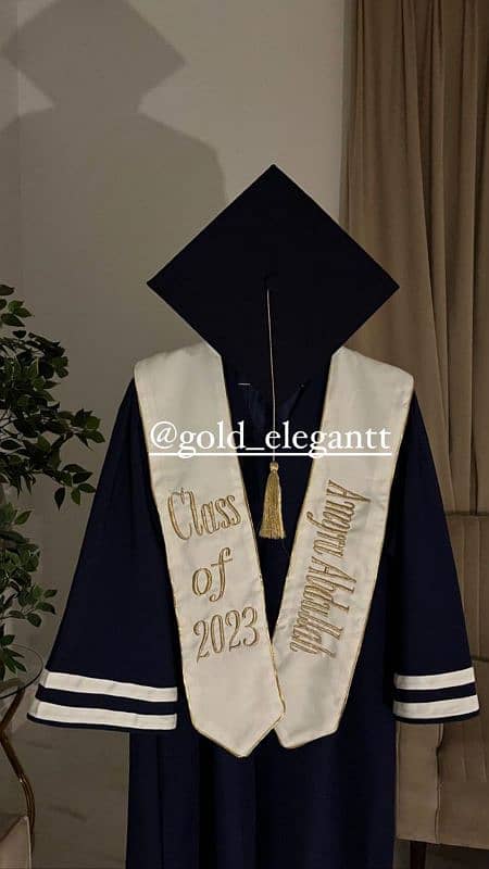 graduation gown cap tassel and stole with customized embroidery 3