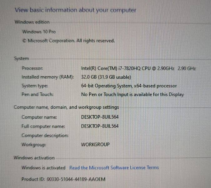 Dell Precision 5520 i7-7th | 32GB RAM 512 GB Nvme 4 GB NVIDIA GPU Dedi 1