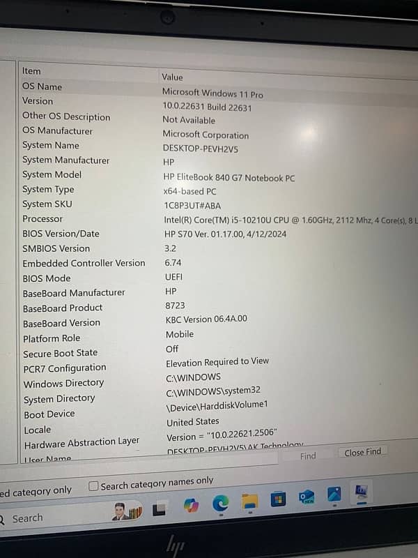 I5 Hp elitebook 840 G7 | 10th Gen | UHD Graphics | 8/256GB SSD 12