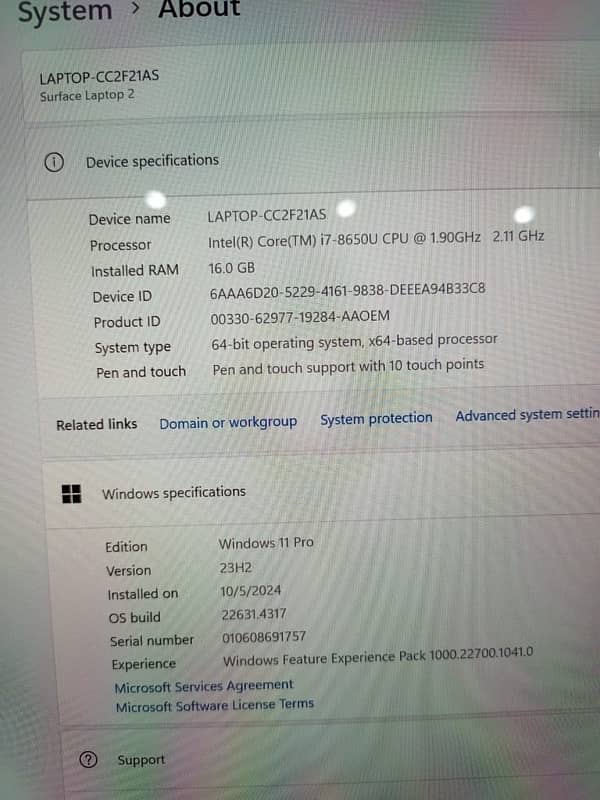 I7 microsoft surface laptop 2 | 16/512GB SSD | 8th Gen 11