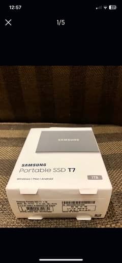 Samsung T7  portable SSD 1TB New