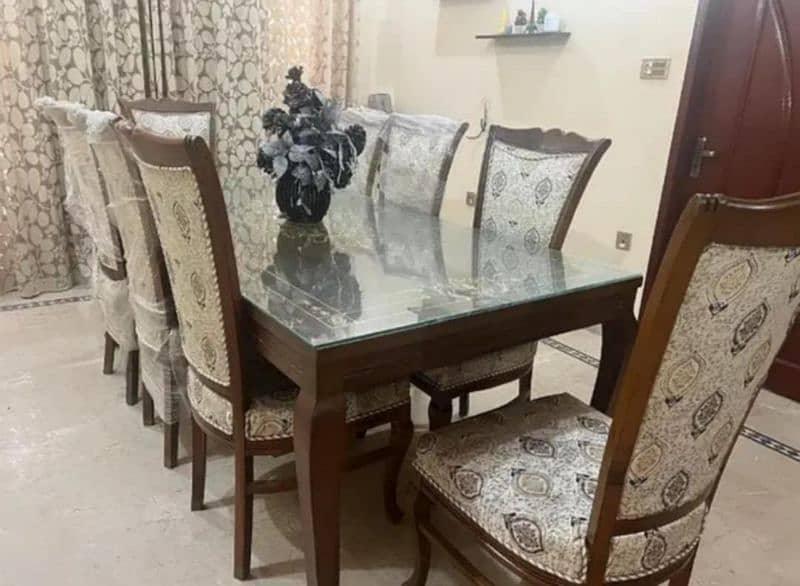 wooden Dining table with Eight chairs 2