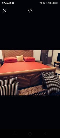 bed set with side tables and dressing table