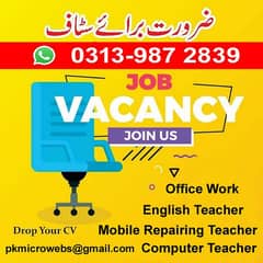 Need Teacher  Staff for our Instituate