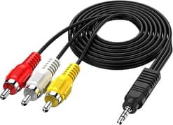 AUX to 3 RCA stereo audio cable