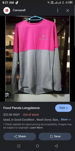 Foodpanda Baig or shirt sale urgent 2000 only