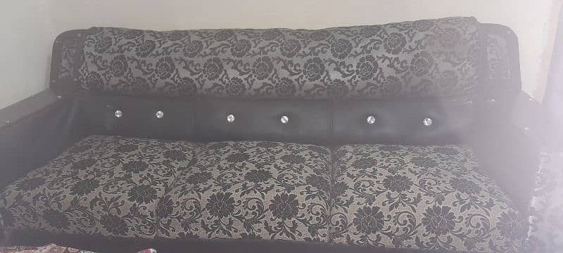 Six seater sofa set & New double bed full size 1