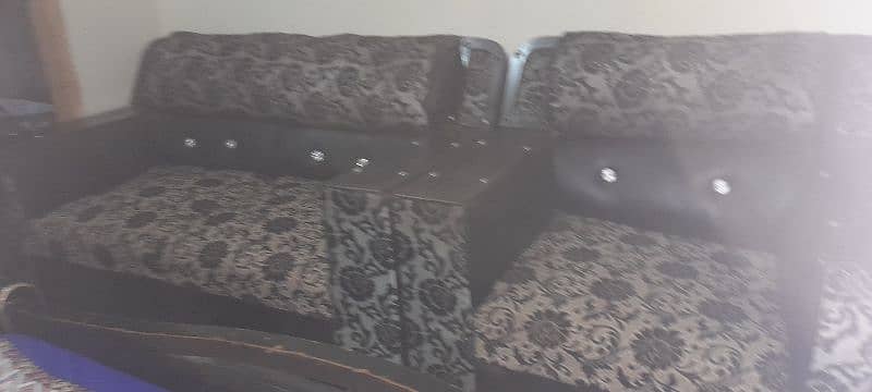 Six seater sofa set & New double bed full size 2