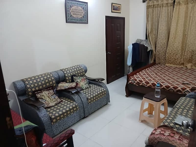 three bed dd first floor portion on 240 yards fore rent in johar 11