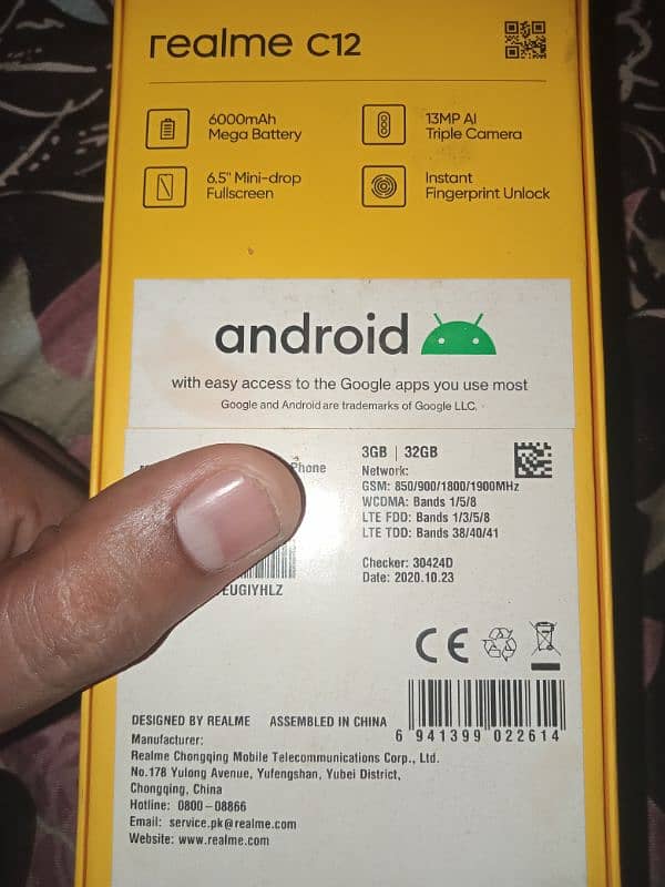 Realme c12 condition 10by8 PTA approved complete saman 5