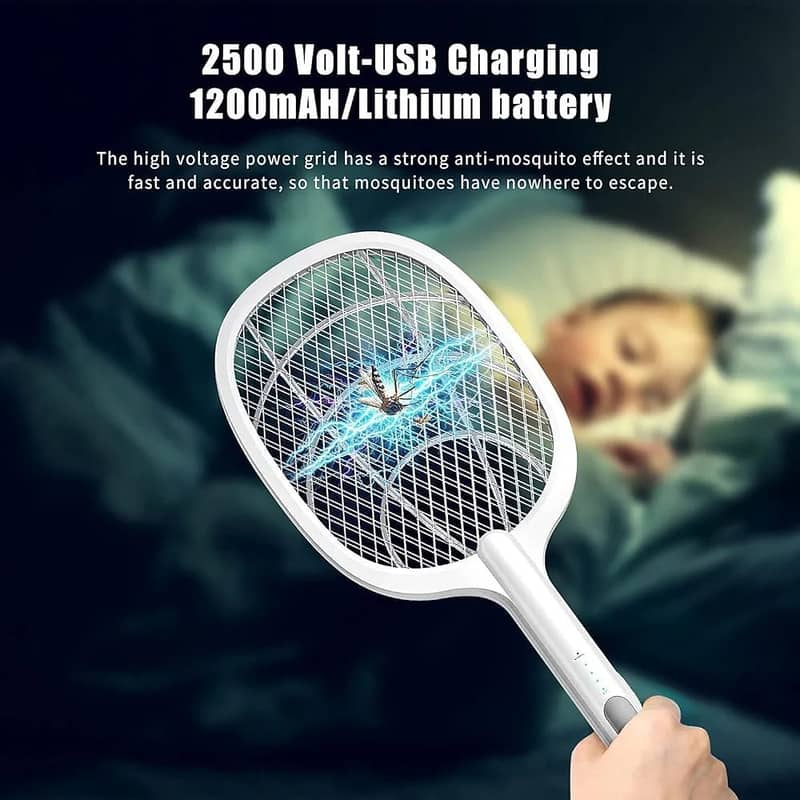 Electric Rechargeable Mosquito Killer Racket Lamp 0