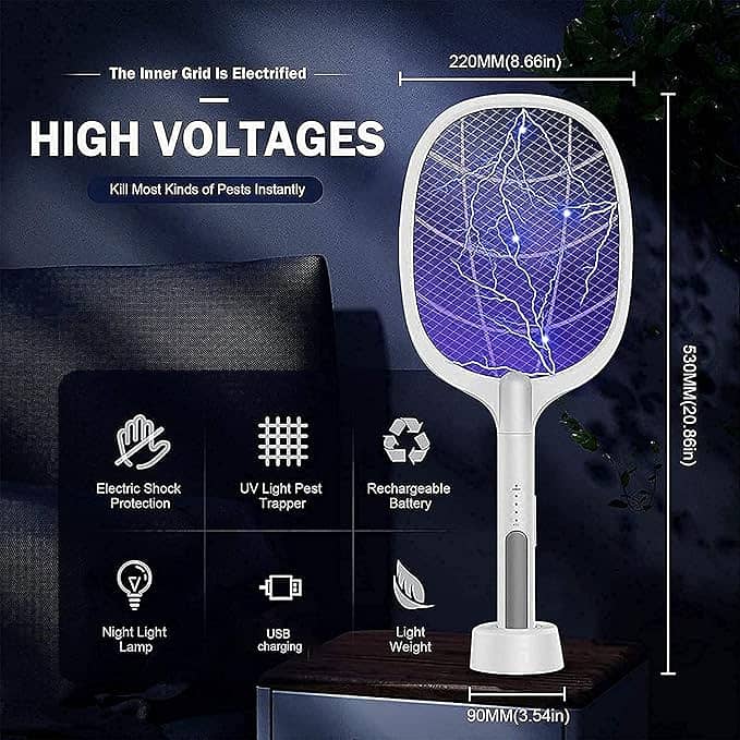 Electric Rechargeable Mosquito Killer Racket Lamp 1