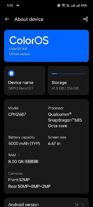 OPPO RENO F12 6