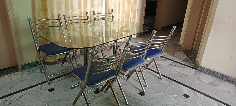 Steel Dining Table with 6-chairs 1