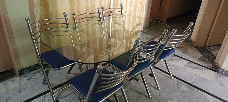 Steel Dining Table with 6-chairs 2