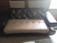 Sofa set (7 seater) with four extra sitting murah stools