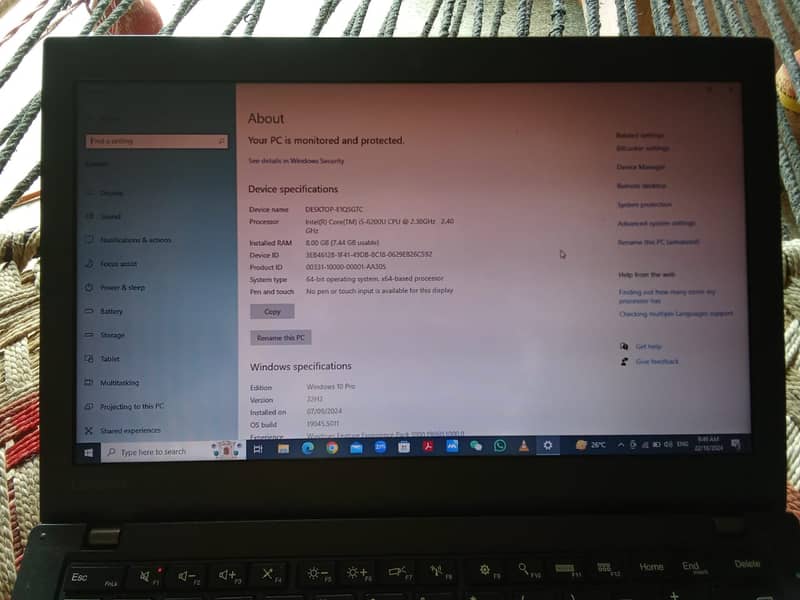 Lenovo Core i5 6th Generation 8GB RAM 256 SSD 1