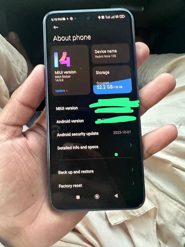 redmi note 10s 8/128 all ok no any fault with box charger 1