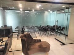 Furnished Office for rent in gulberg for (Call center + Software house + Marketing office and other setup as you want)