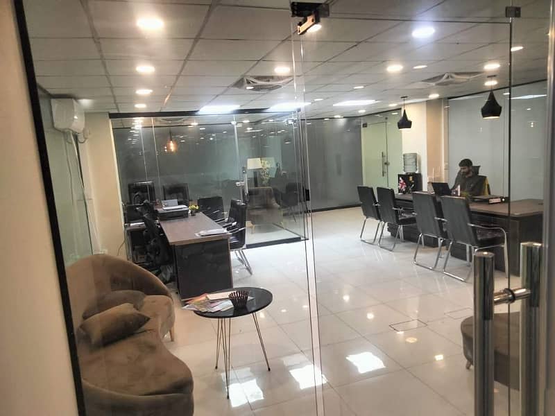 Furnished Office for rent in gulberg for (Call center + Software house + Marketing office and other setup as you want) 1