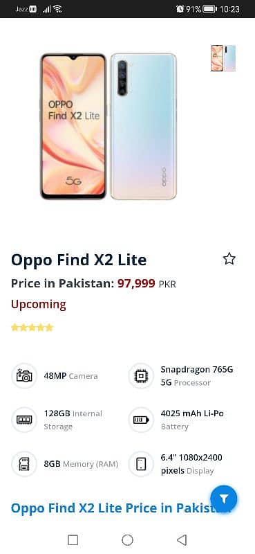 Oppo find x2 lite 5G 8GB Ram 256GB memory import for Australia 3