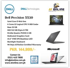 Dell Precision 5530 Intel Core i7-8th Gen 6 Cores 12 Logical CPU 9 MB