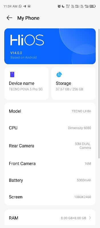 Tecno pova 5 pro 5g mobile bilkol saaf condition exchange possible 1