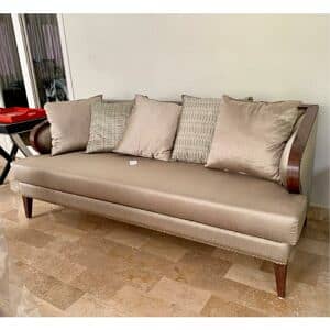 3 Seater Designer Sofa in pure raw silk fabric. 0