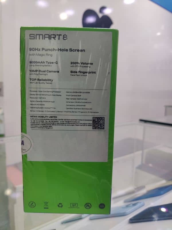 Infinix Smart 8 4/64 5000mah battery Non active pta approved warranted 1