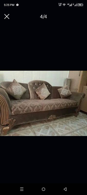 velvet 2 tone sofa set 1