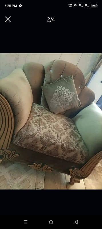 velvet 2 tone sofa set 2