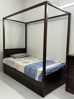 single bed with storage and mattress