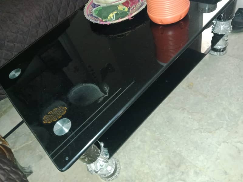 NEW GLASS CENTER TABLE WITH GOOD CONDITION PIPE FITTING 1