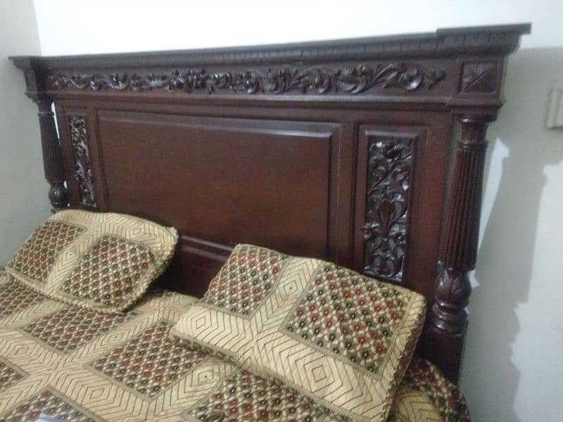 wooden bed with dressing table 1