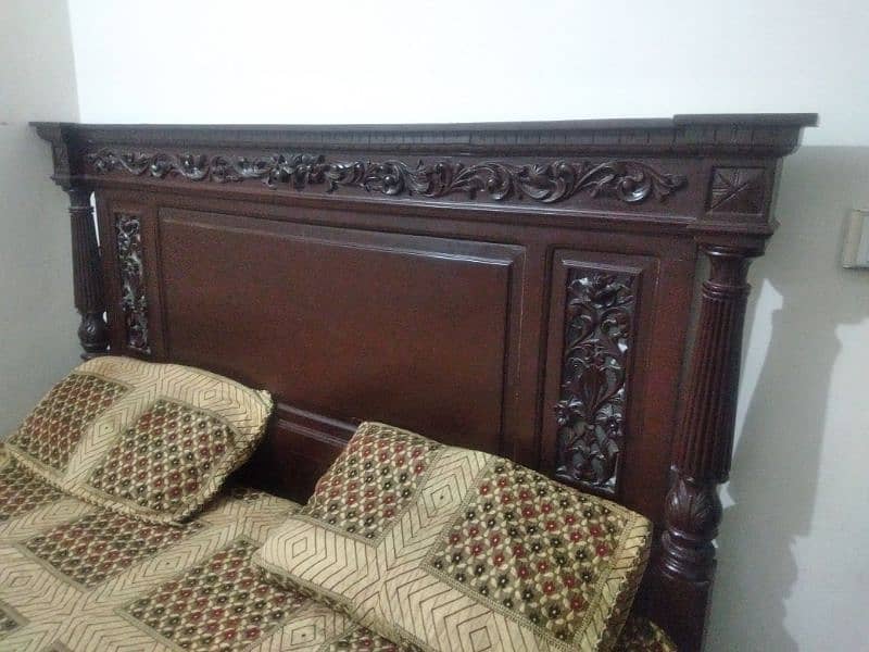 wooden bed with dressing table 2