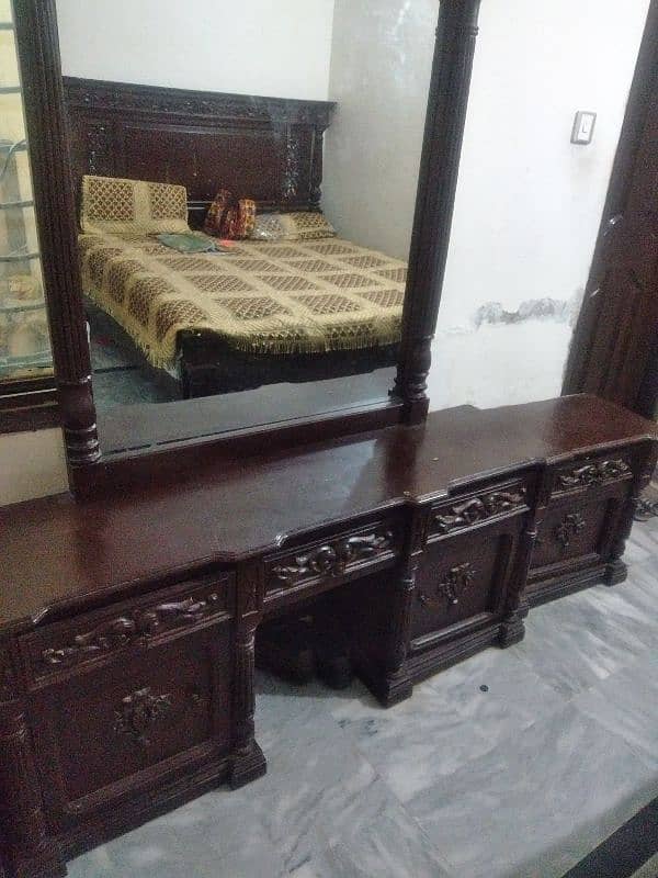 wooden bed with dressing table 4