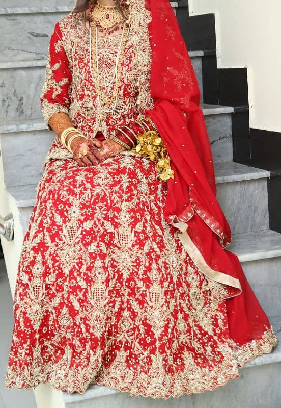 Bridal lehnga| Barat lehnga| Barat dress| Red lehnga 3