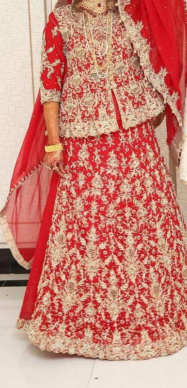 Bridal lehnga| Barat lehnga| Barat dress| Red lehnga 5