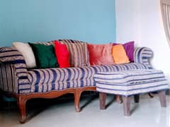 sofa with foot stool