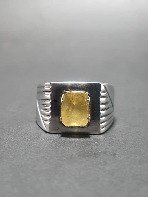 silver ring in reasonable price with real stone 2