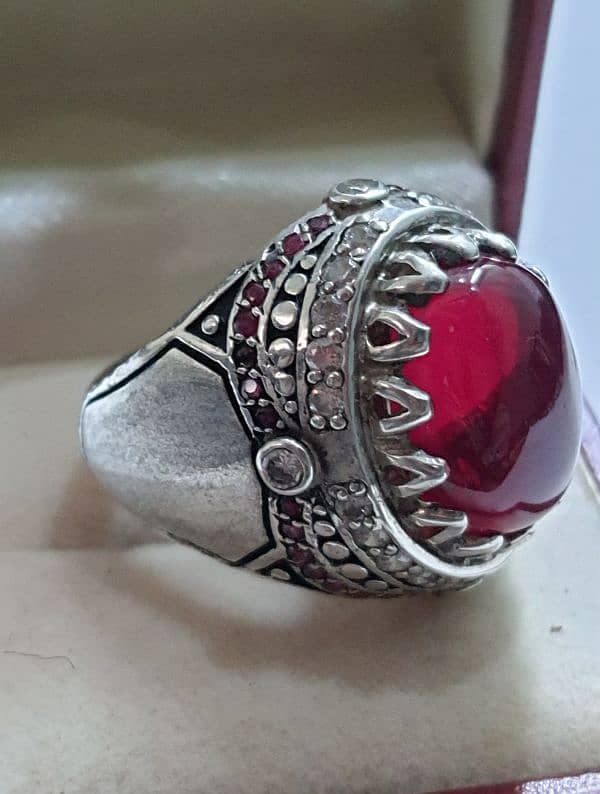 silver ring in reasonable price with real stone 7