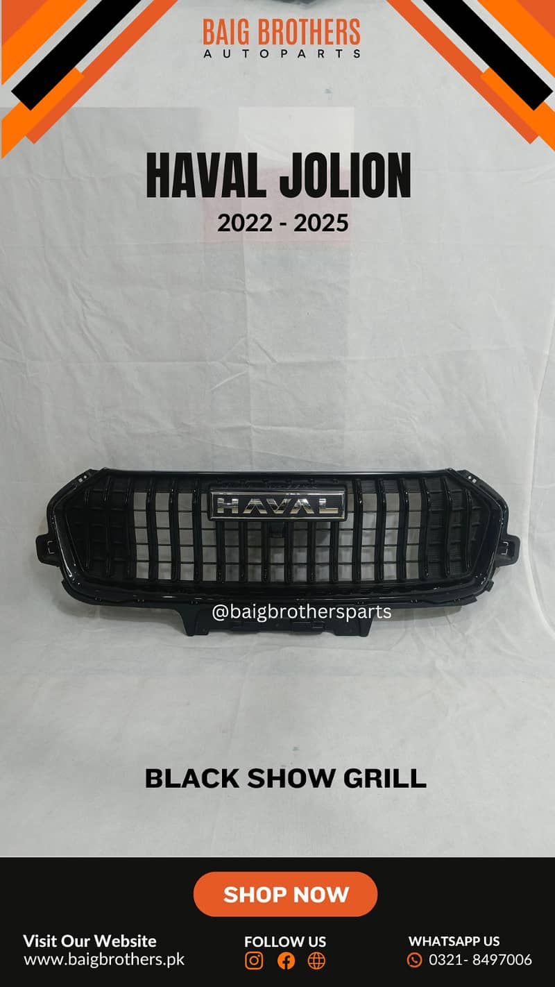 City Kia Sportage Picanto Mg HS Haval H6 Headlight Bonnet ShowGrill A 17