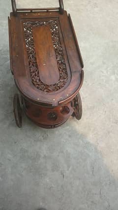 wooden tea trolly